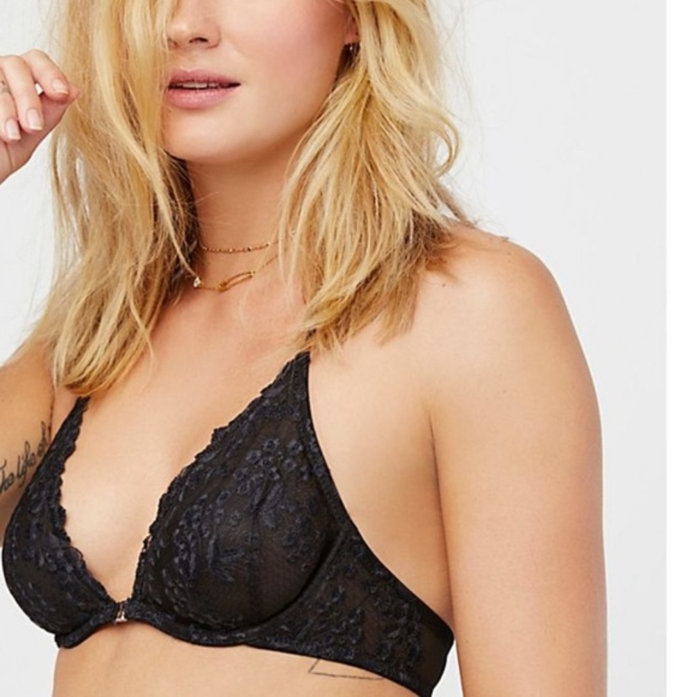 Free People Aphrodite Lace Bra Black 34C